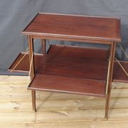 Mahogany service with flaps with removable glass top 67 x 46 cm