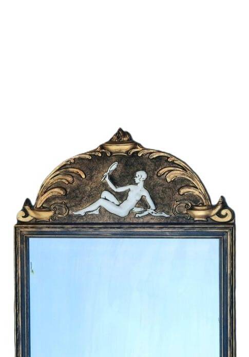 Miroir Art déco en bois doré
