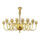 Elegant Linear Modern Amber Murano Glass Chandelier