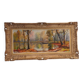 Pond in autumn at Vizille by Paul Jouvet