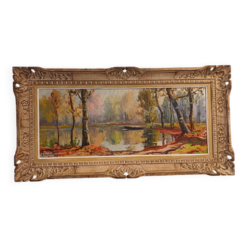 Pond in autumn at Vizille by Paul Jouvet