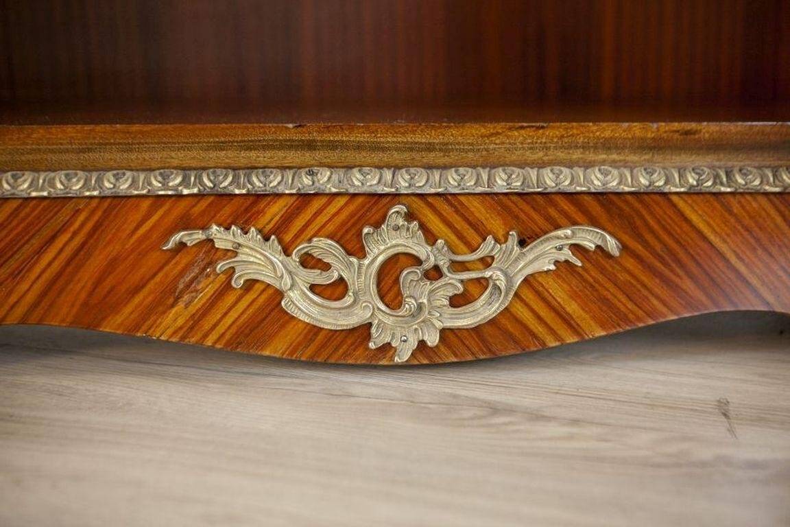 Vintage Two-Leaf Cabinet with Marble Top, 1940s