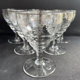 6 water glasses – guilloche blown crystal