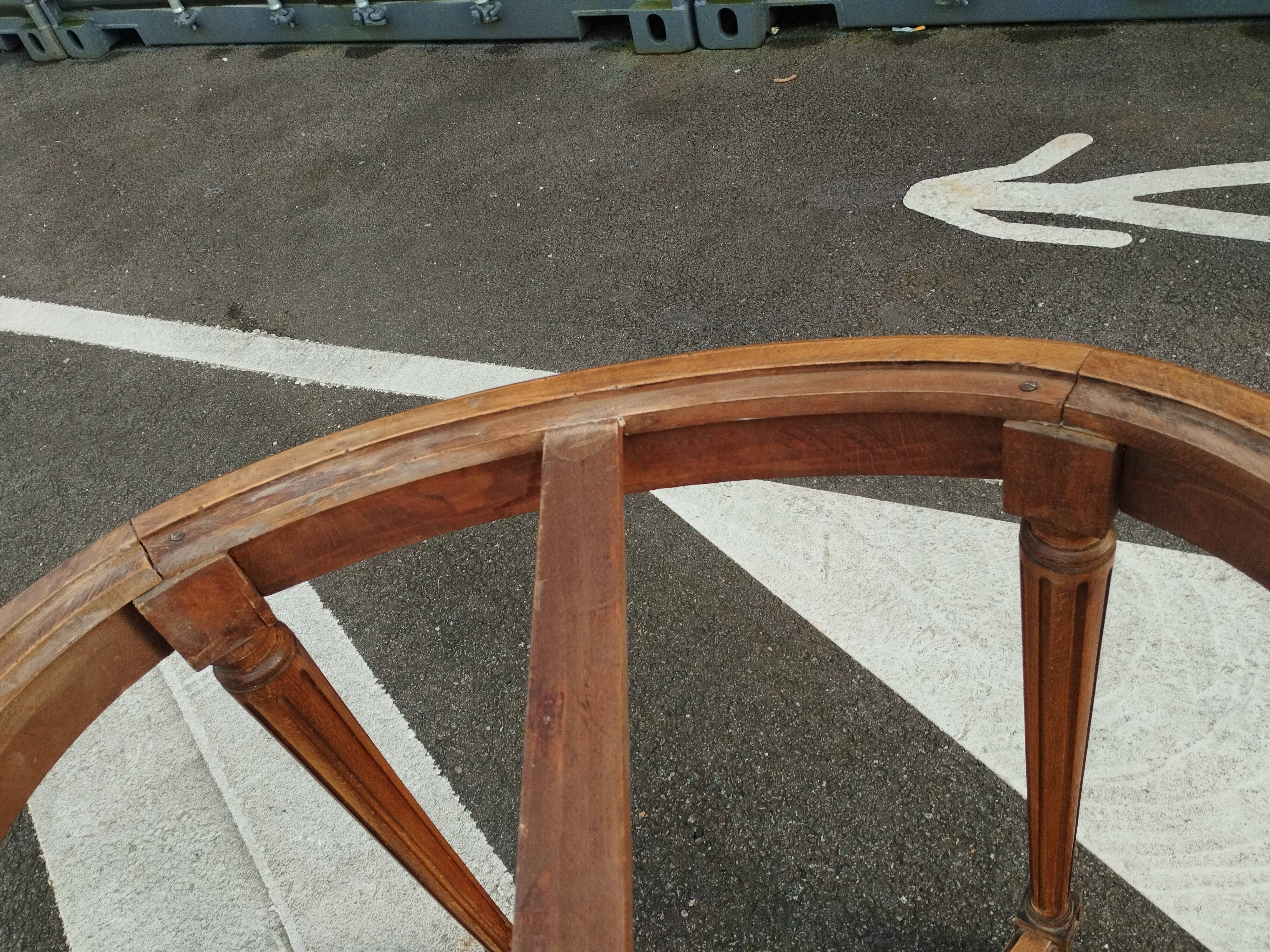 Old Louis XVI style pedestal table with marble top