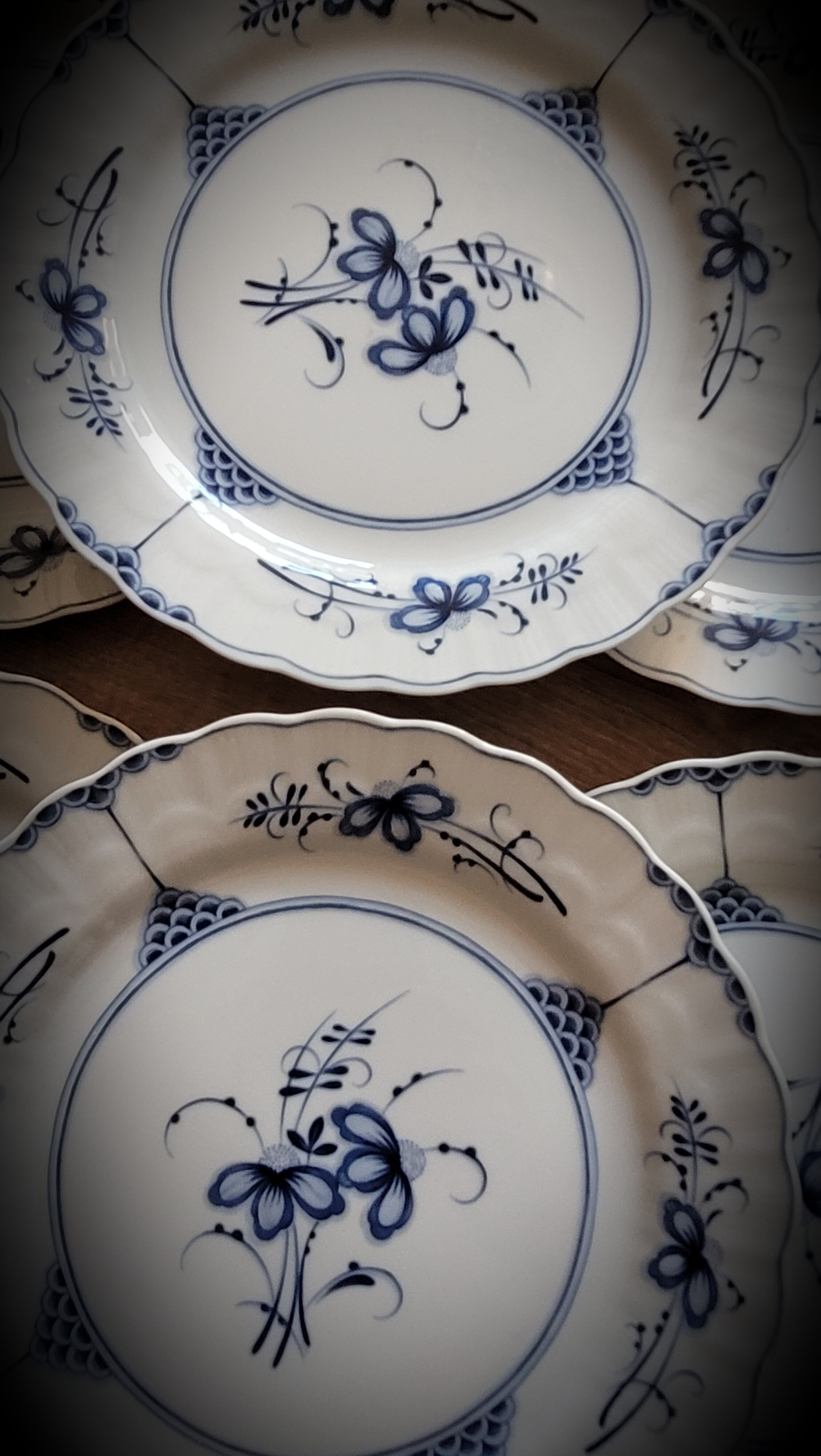 Set 6 flat plates Echt Kobalt