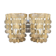 Beautiful pair of mother-of-pearl appliques, 1950, 1960, vintage 25x35cm