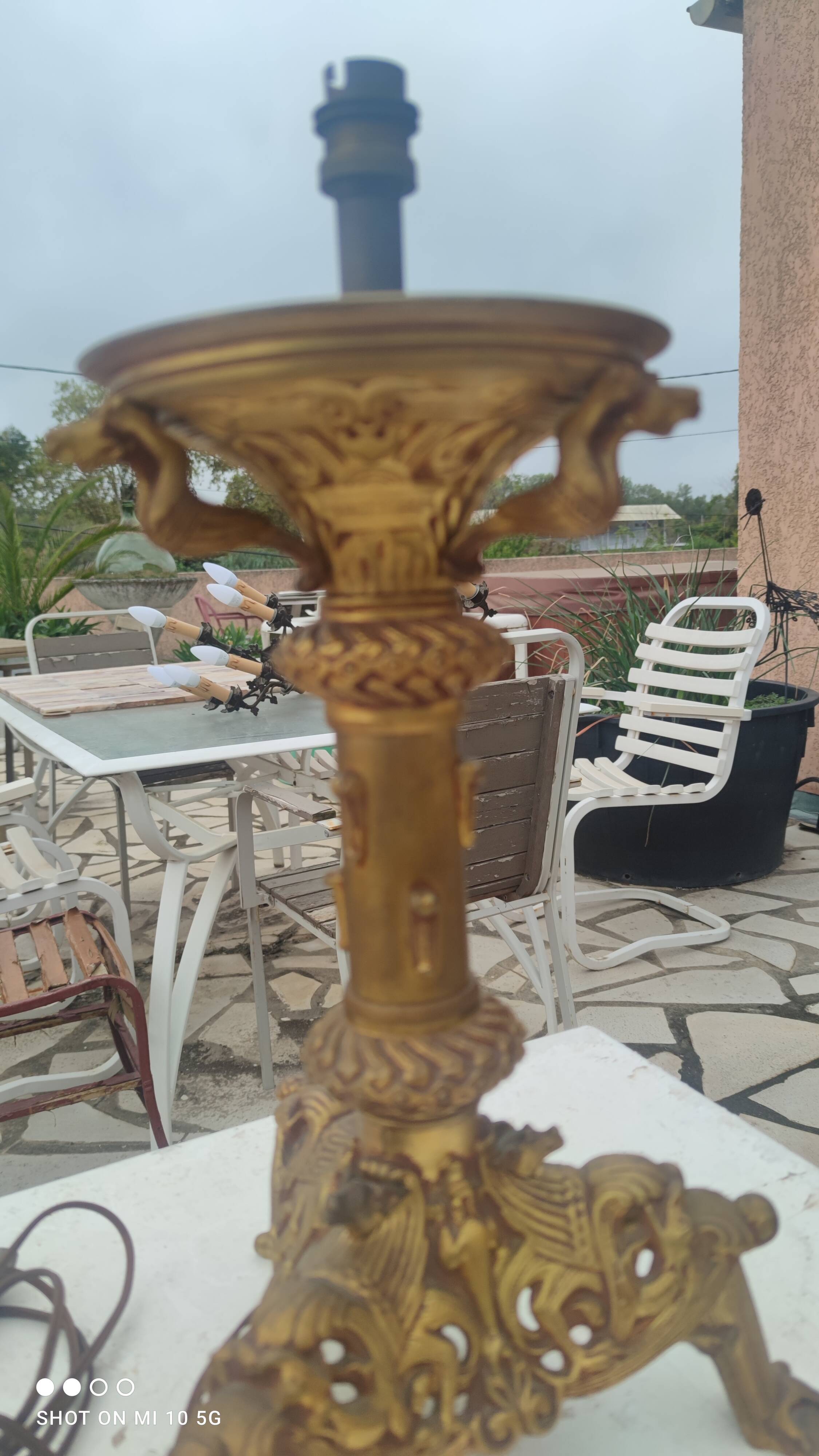 Antique bronze candle holder dating from the late 19th century