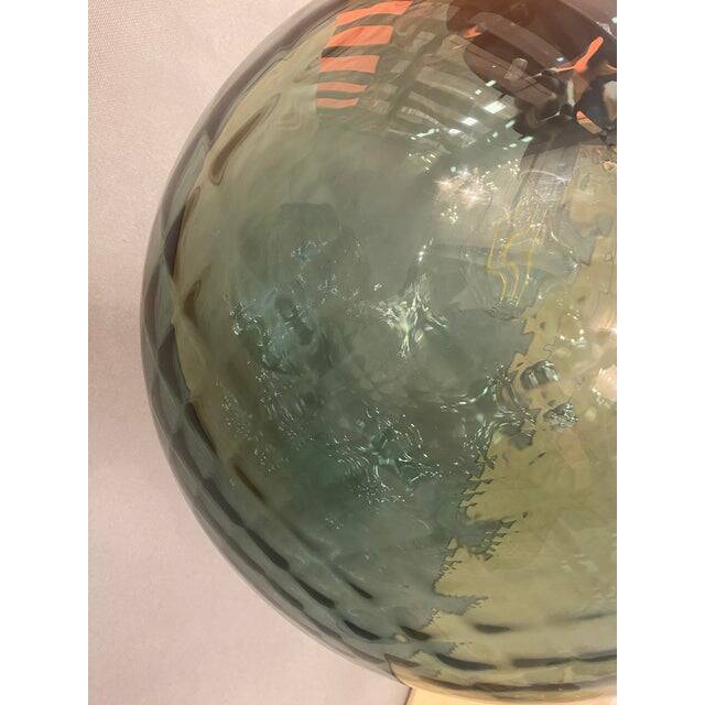 Contemporary Murano Style Balloton Green-Fume' Color Pendant