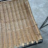 Set of three Raoul Guys wicker and metal stools