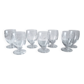 Set of 7 engraved crystal glasses
