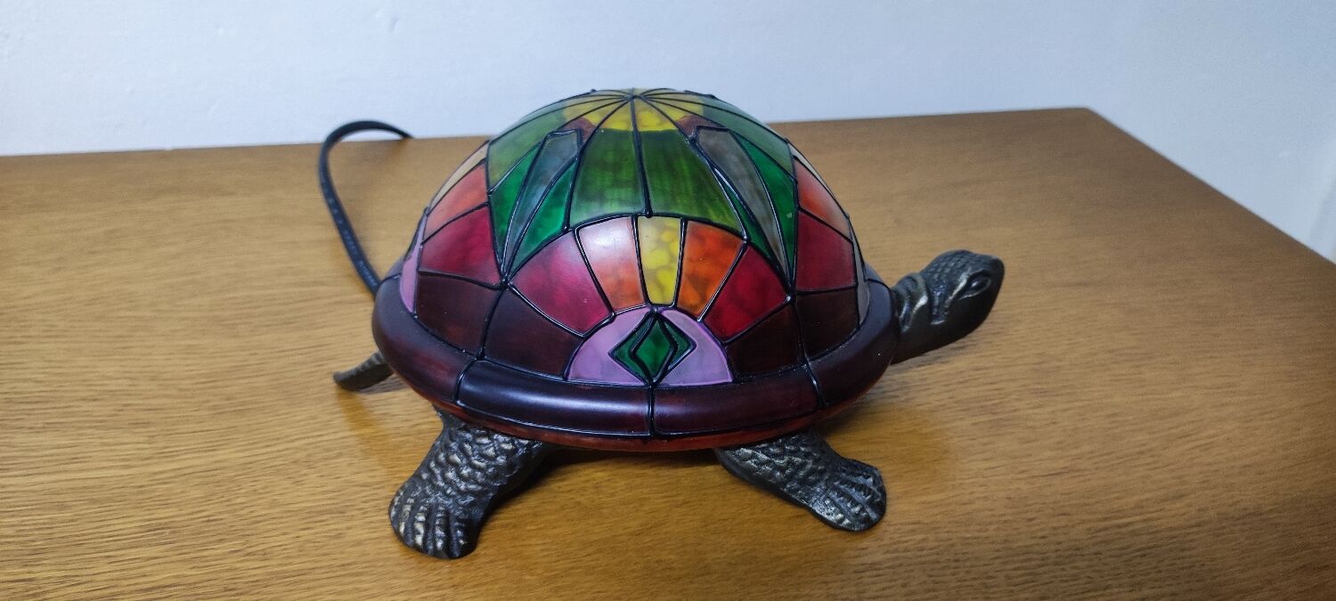 Turtle lamp in glass paste.