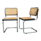 Pair of Marcel Breuer Cesca B32 chairs