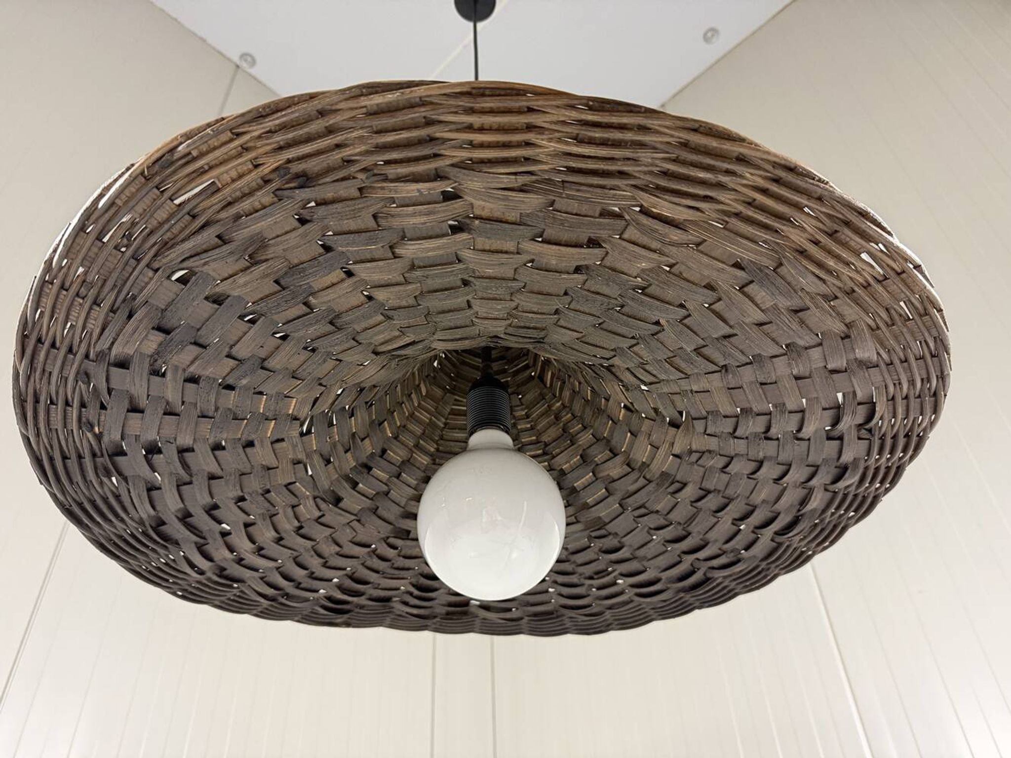 XXL rattan wicker hanging lamp 1960’s