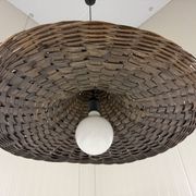 XXL rattan wicker hanging lamp 1960’s