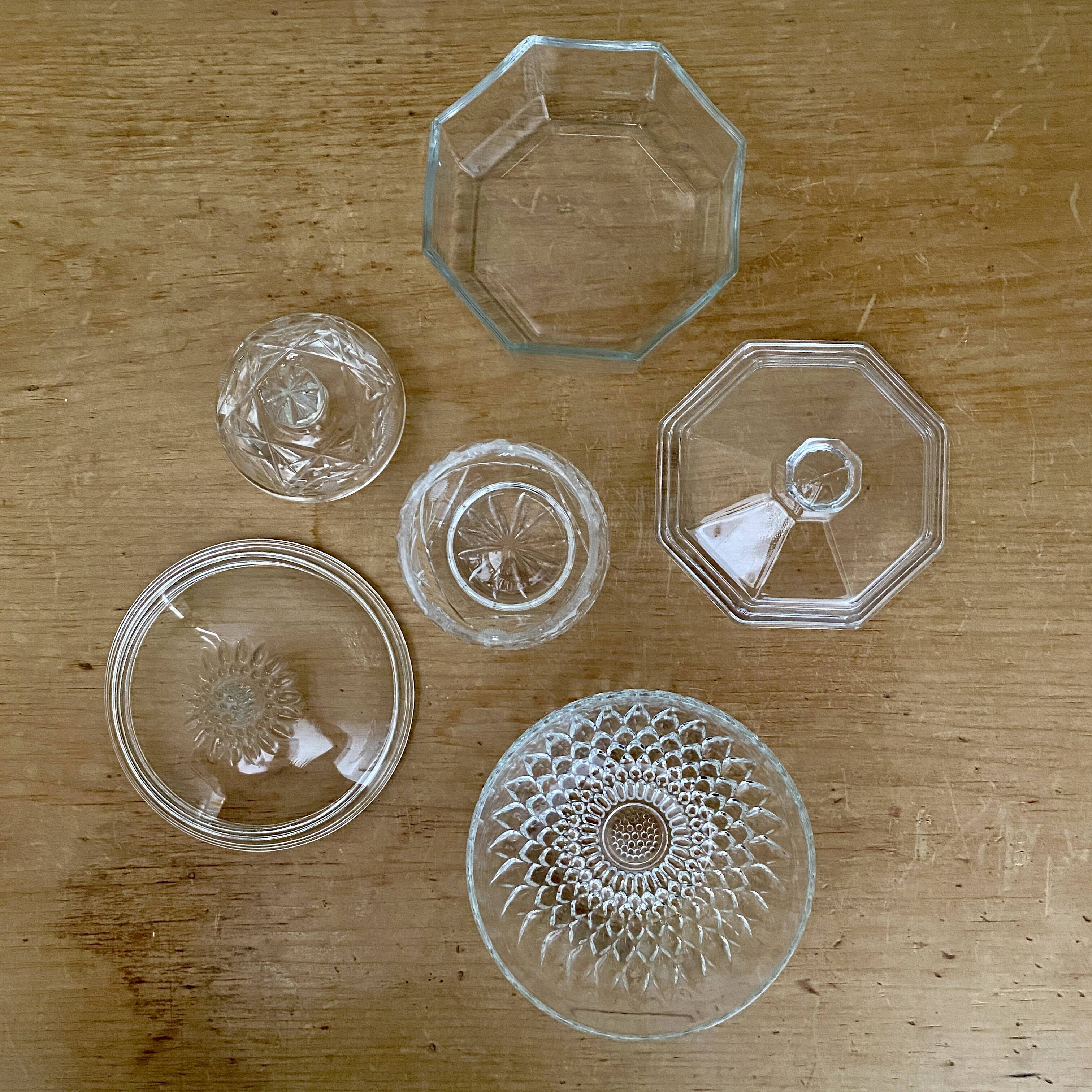 Set of 3 vintage glass candy jars