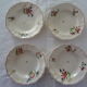 4 plates sarreguemines, hollow faience flowers strasbourg