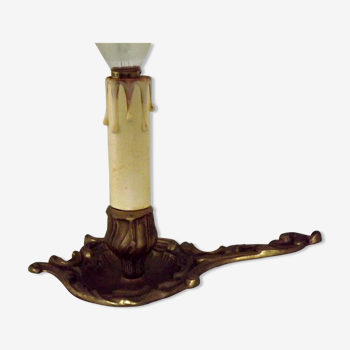 Pied de lampe de table vintage en laiton français avec poignée