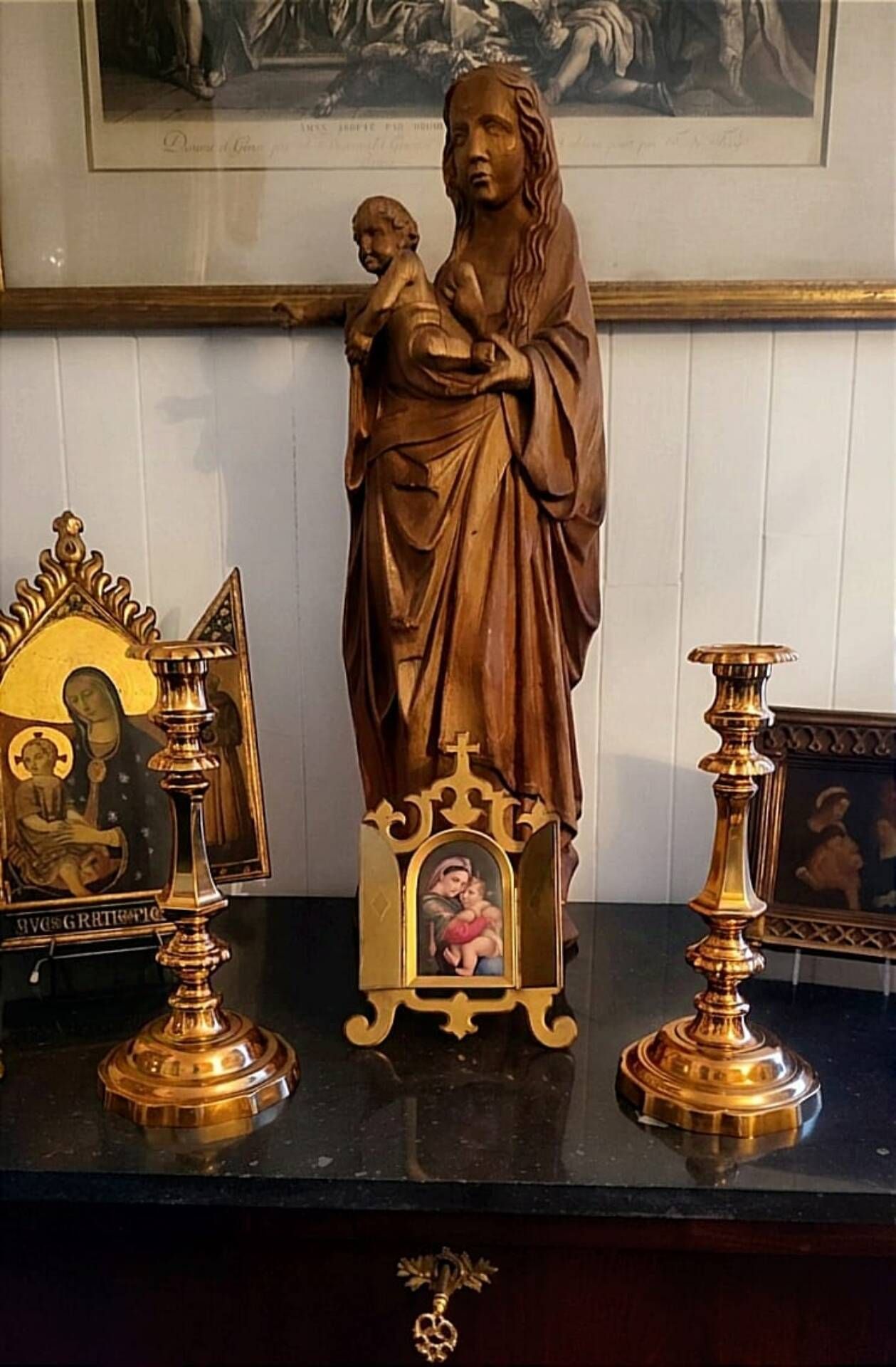 Magnificent pair of golden candlesticks