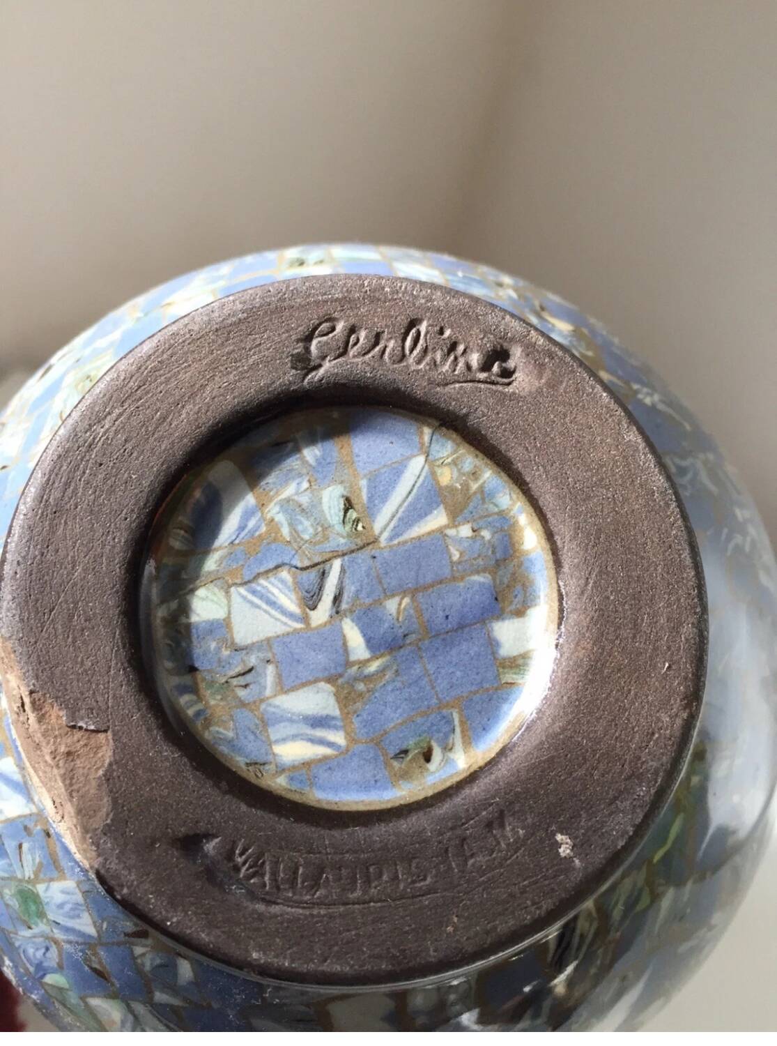 Gerbino vallauris mixed-earth vase