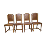 Set de 4 chaises style Louis XVI cuir