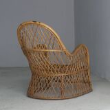 Fauteuil en rotin Gervasoni, années 1960