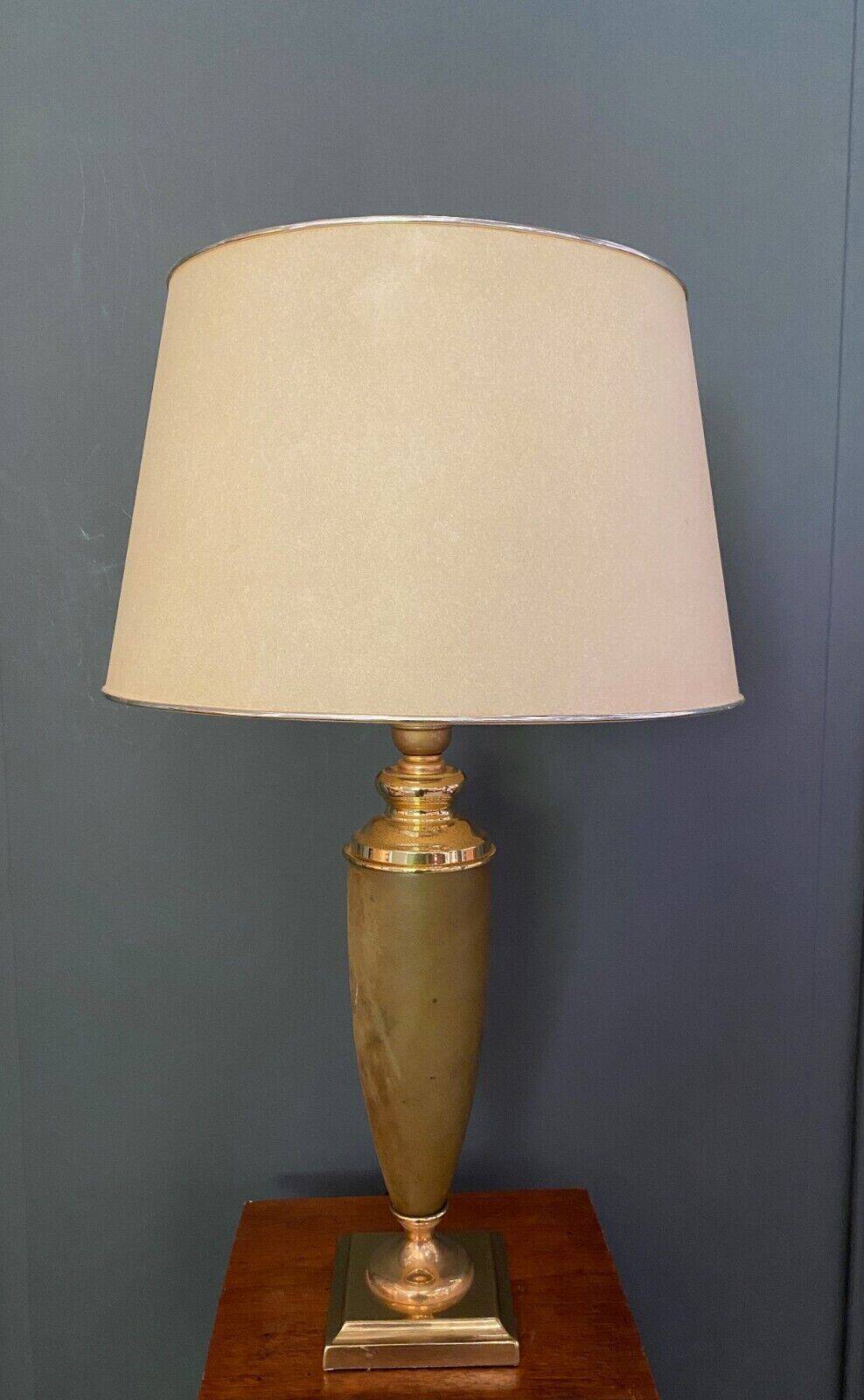 Leather and gold metal lamp from Le Dauphin 1970