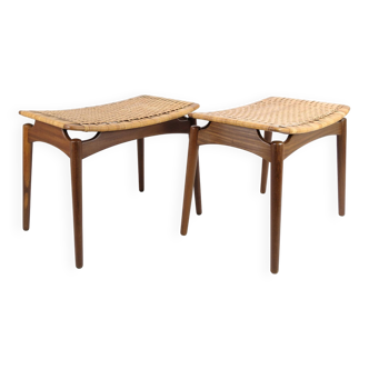 Tabouret en teck par Sigfred Omann fabriqué par Ølholm Møbelfabrik des années 1960