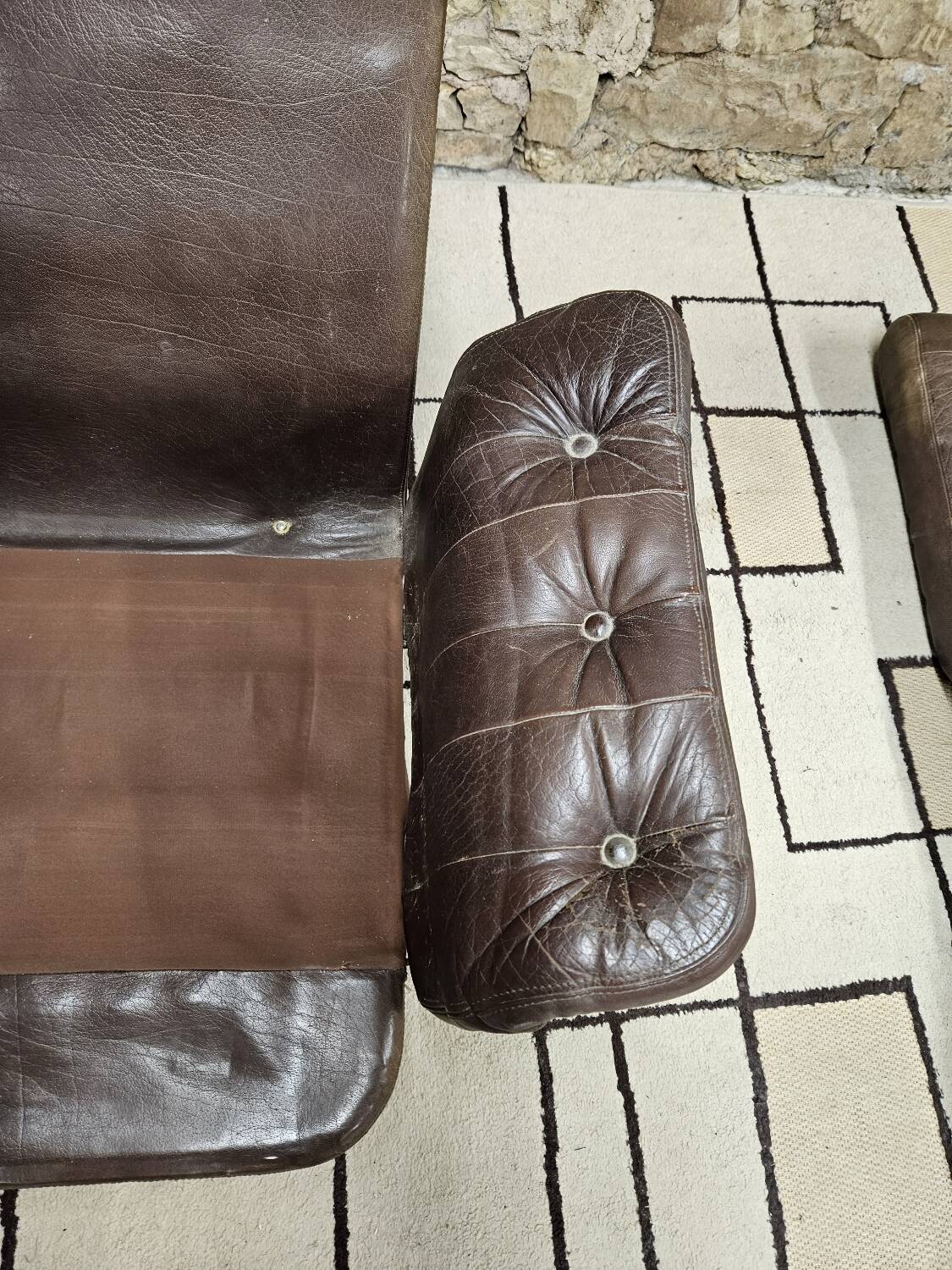 Vintage leather lounge chair 1960