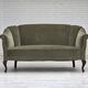 1960s, Danish 2-seater sofa, green furniture velour, beech wood.