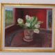 Original Swedish Oil on Canvas – “White Roses” by Aina Schiller, Arvika