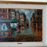 Figure painting domenico seloski (1924-1981) post-macchiaiolo