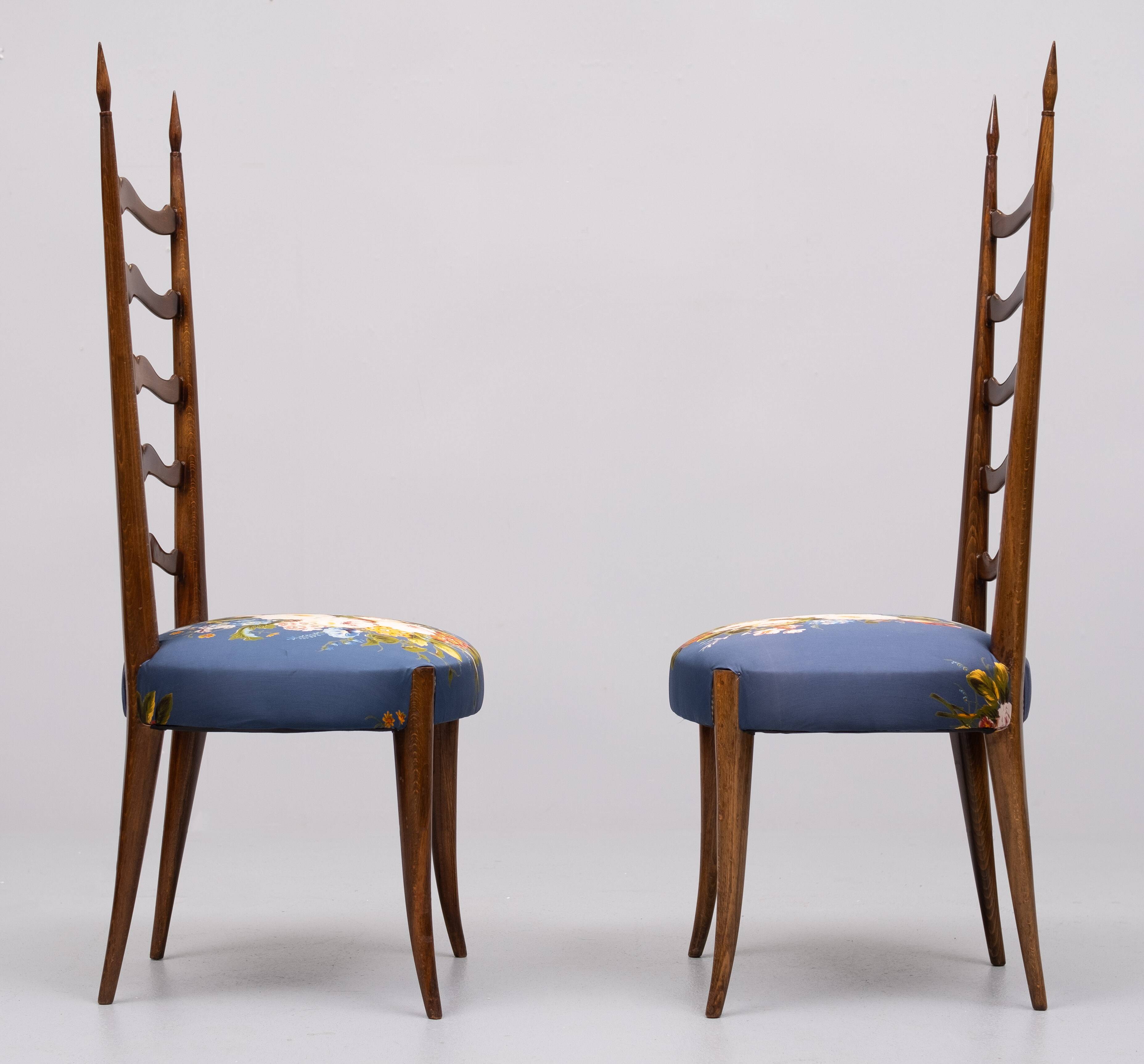 Set ladder back chairs paolo buffa 1950s italy