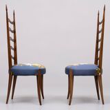 Set ladder back chairs paolo buffa 1950s italy