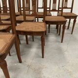 10 chaises Art Déco en noyer massif, XXème siècle
