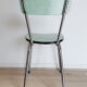 Vintage kitchen chair in green formica and stainless steel, 50s, antique French