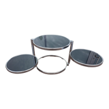 Round coffee table in glass and vintage chrome