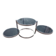 Table basse ronde en verre et chrome vintage