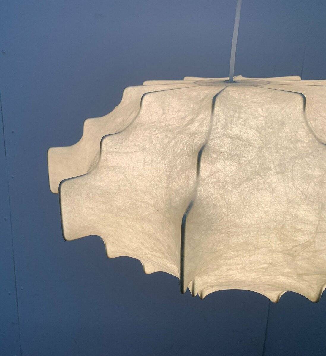 German suspended lamp Cocoon modern mid-century by Friedel Wauer for Goldkant Leuchten, 1960s