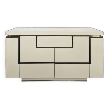 White lacquered enfilade by Jean Claude Mahey published by Rochebobois.