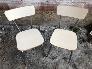 paire chaises En Formica 1970