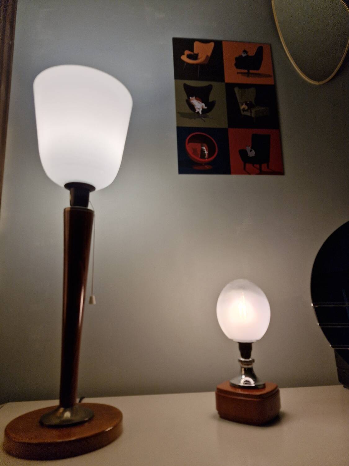 Murano glass, vintage 70s table lamp