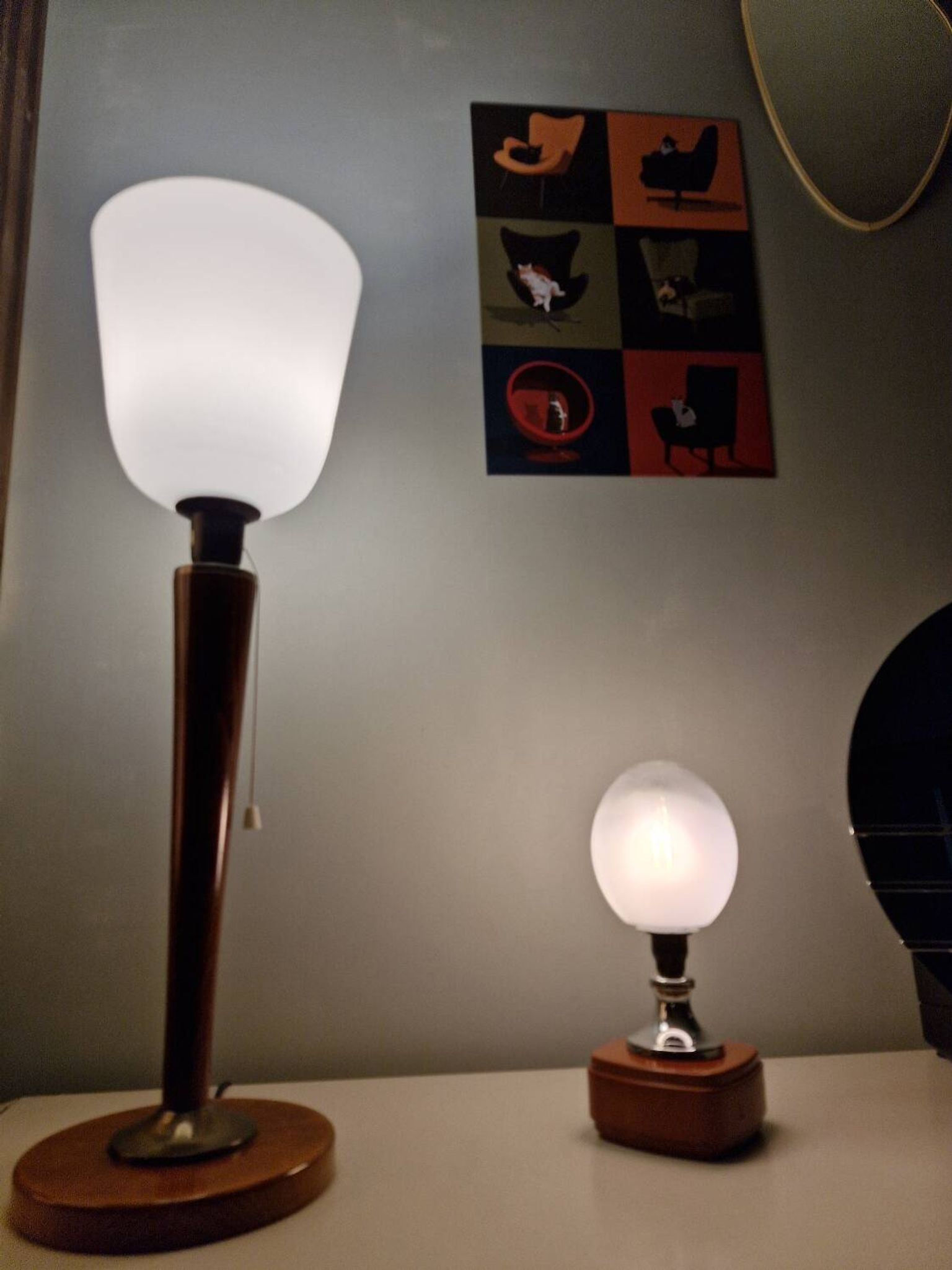 Murano glass, vintage 70s table lamp