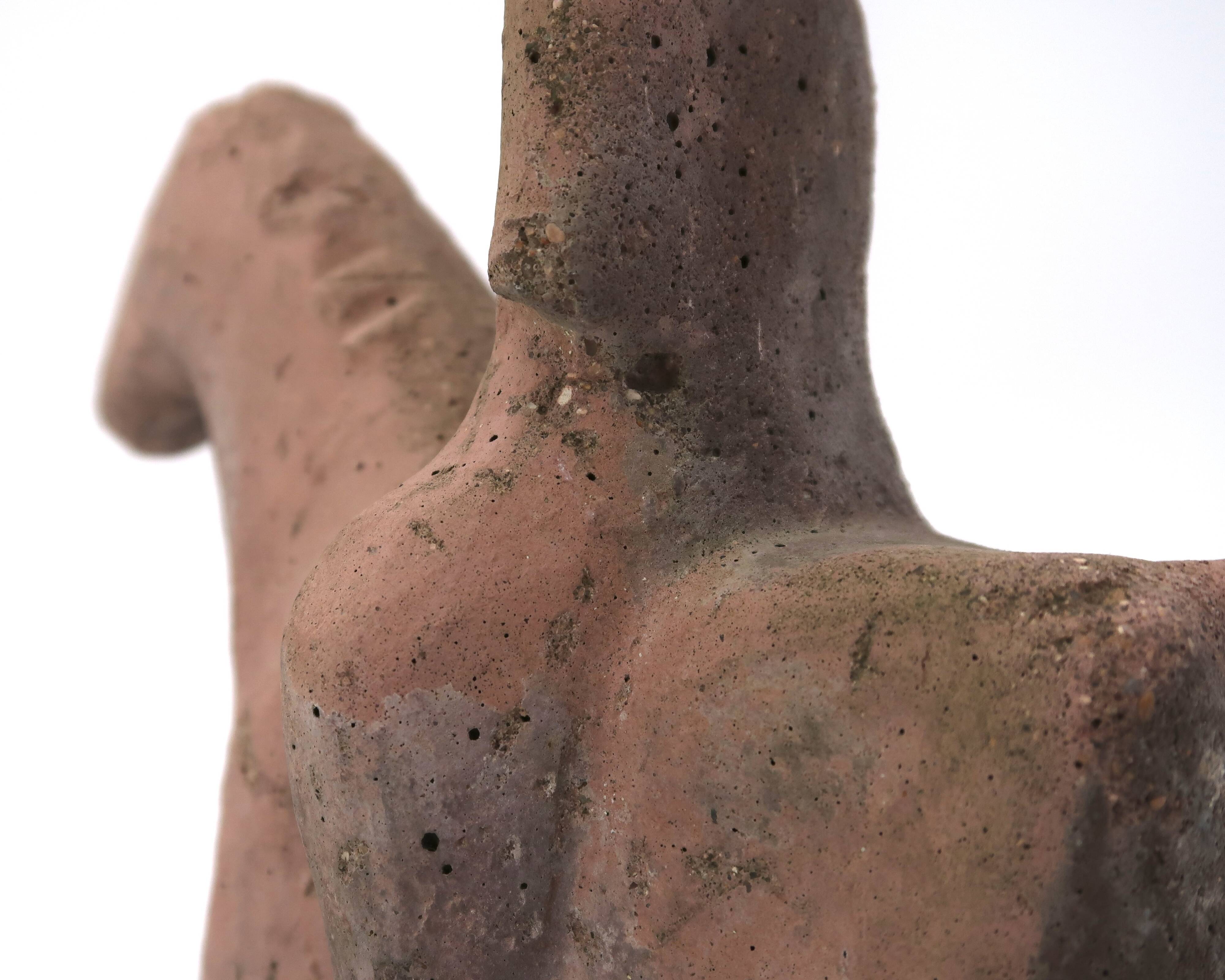 Cavalier on horseback sculpture in reconstituted stone, 1960s Marini style.