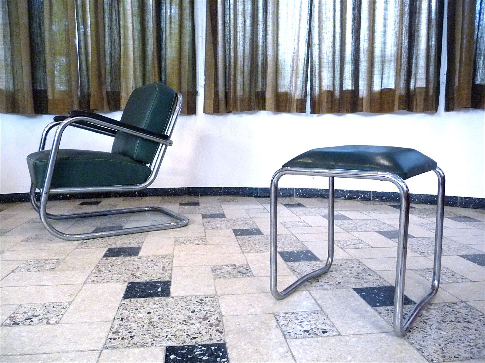 Bauhaus style tubular steel stool from Mauser Werke, Germany 1930s