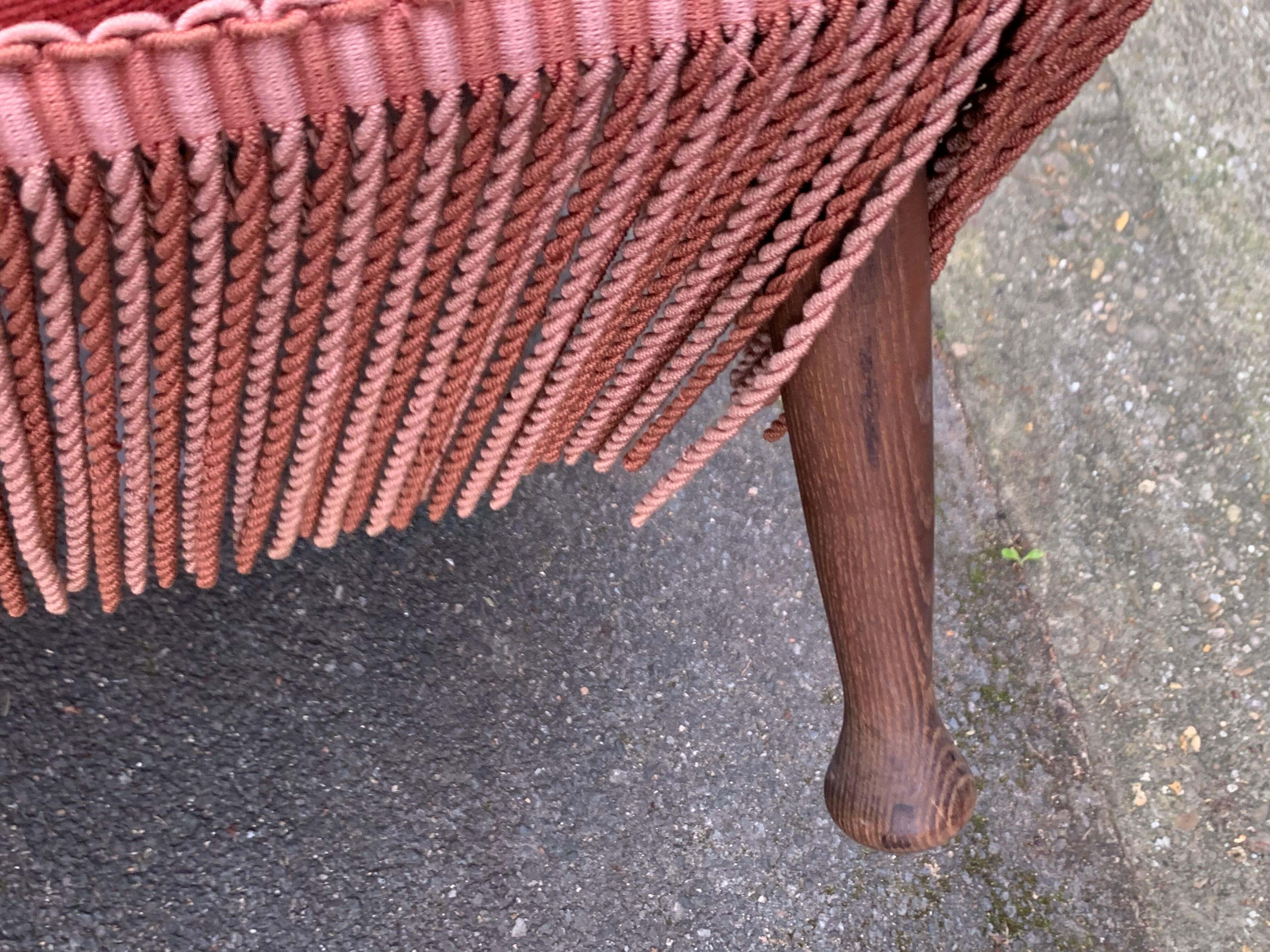 Pink velvet toad chair, 50s