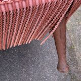 Pink velvet toad chair, 50s