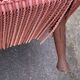 Fauteuil crapaud velours rose années 50