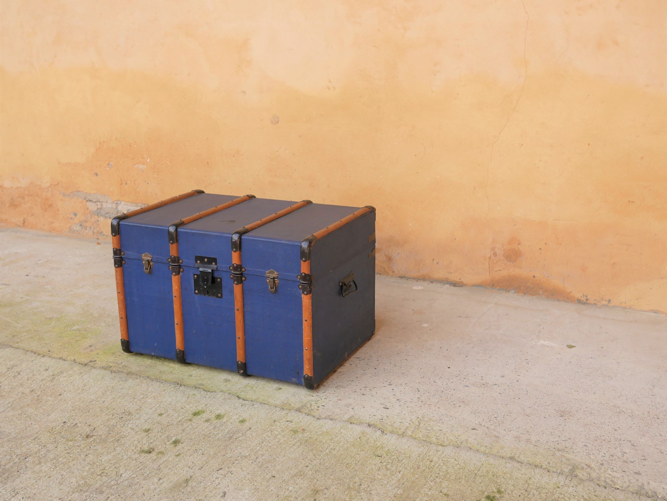 Blue vintage trunk