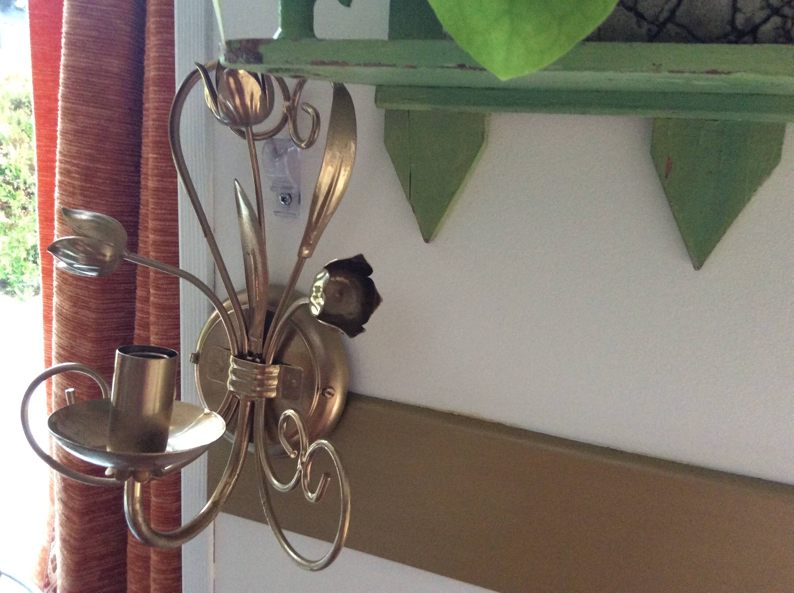 Gold metal wall light