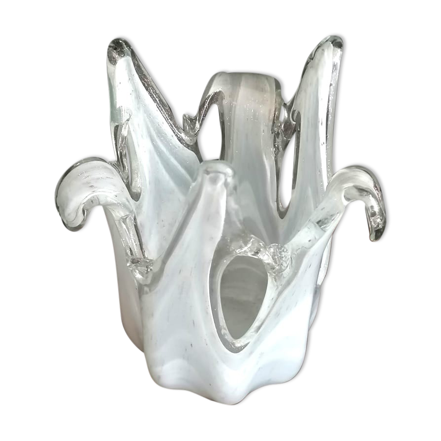 Murano splash vase with golden sequins